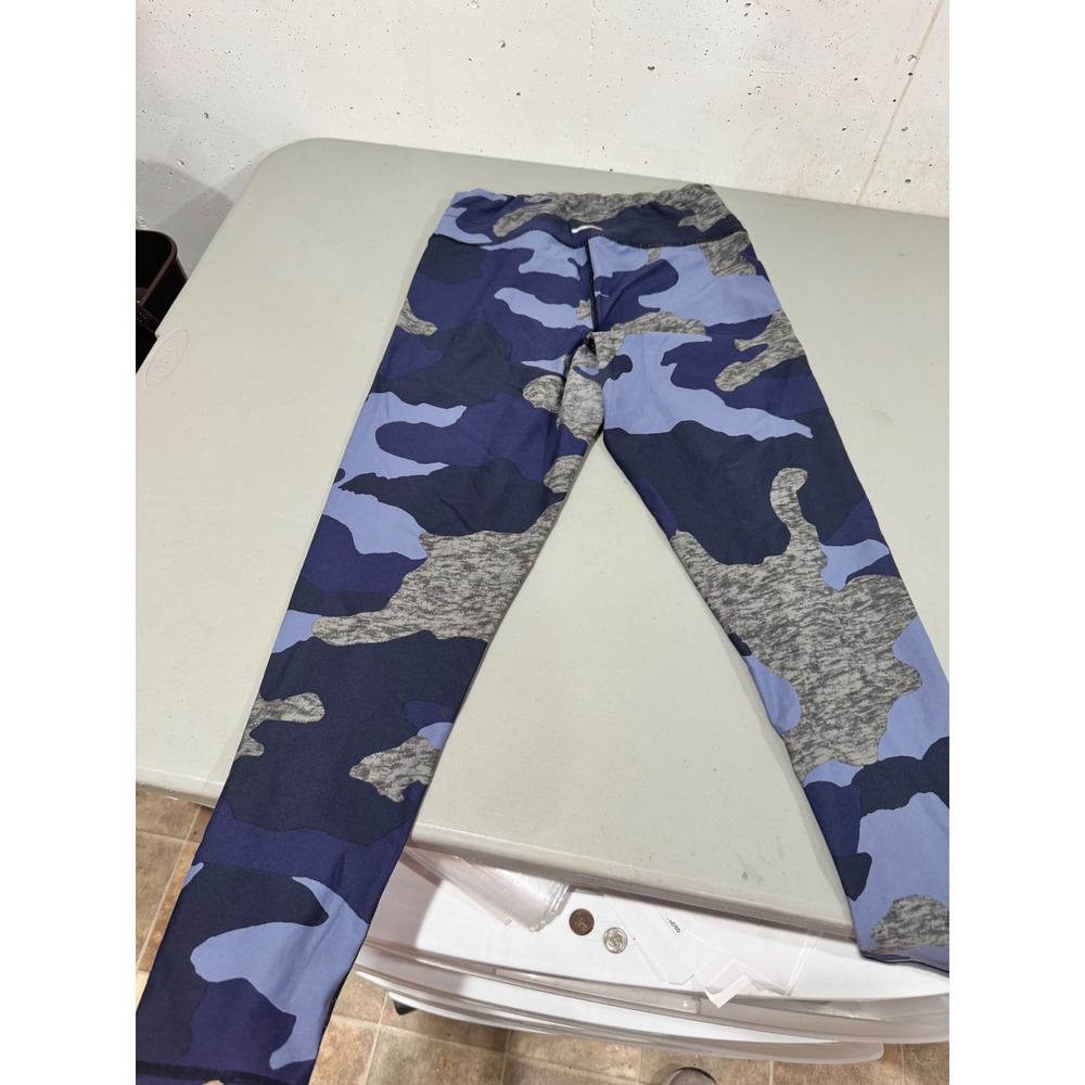 Aerie Chill Play Move‎ Blue Camo Leggings Womens Medium Athletic Yoga Pants